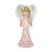 Solar Powered Pink Rose Angel Statue